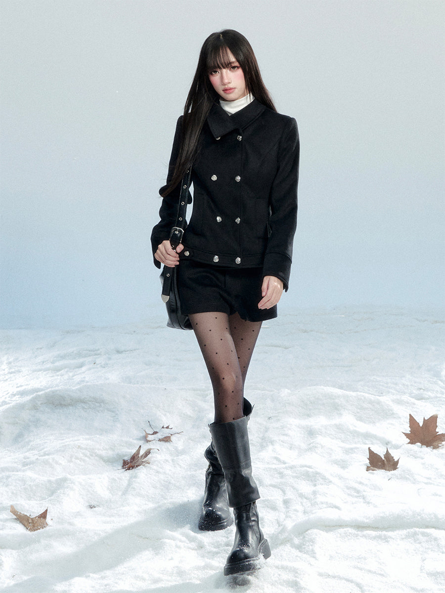 Retro-Style Slim Double-Faced Coat FRA0467