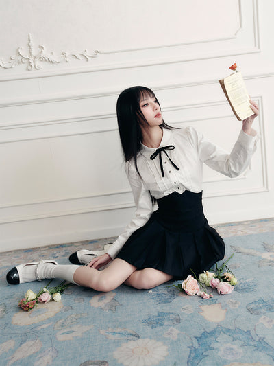 Accordion Pleated Shirt Top/Pleated Skirt FRA0421