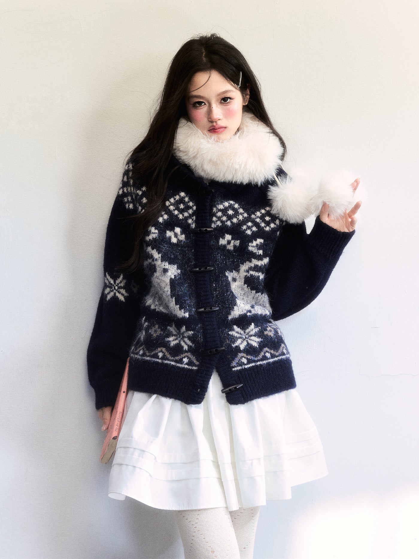 Nordic Design Horn Button Duffle Cardigan FRA0503