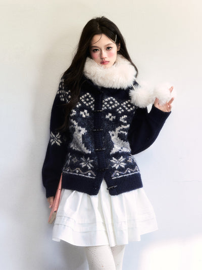 Nordic Design Horn Button Duffle Cardigan FRA0503