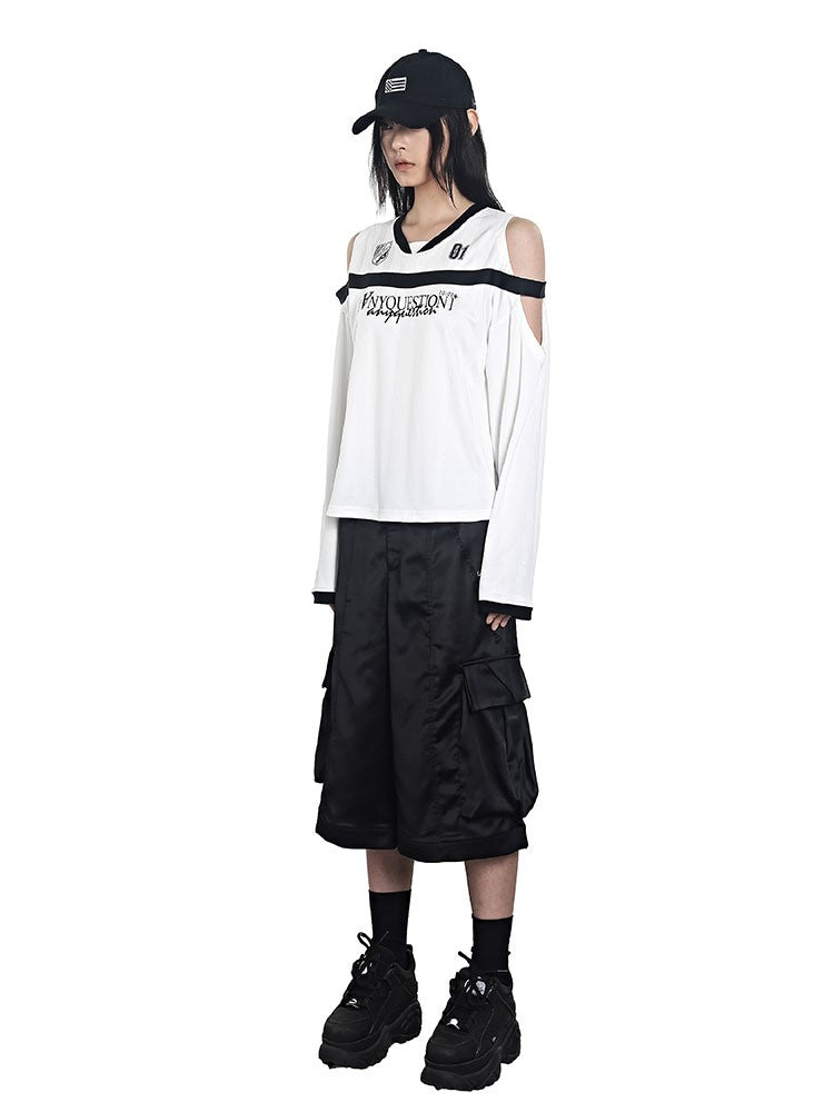 Two-tone Patch Print Jersey T-shirt ANY0076