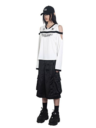 Two-tone Patch Print Jersey T-shirt ANY0076
