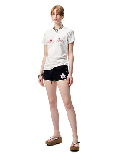 Print Loose Short-Sleeve T-Shirt JIN0003