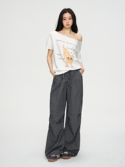 Kitten Print Casual Short-sleeved T-shirt PUN0071