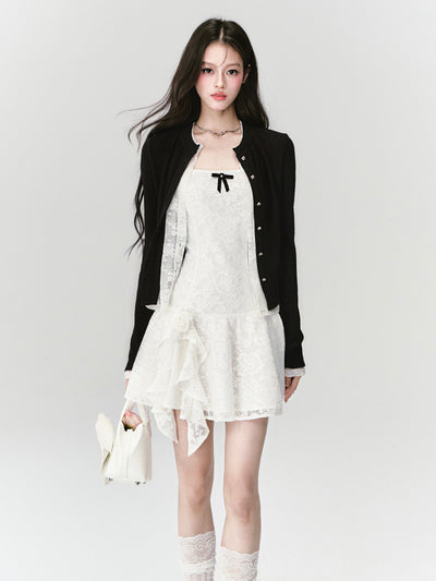 Lace Suspender Bow Dress FRA0427