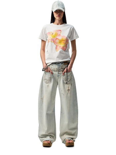 Wide-leg Scimitar Jeans JIN0016