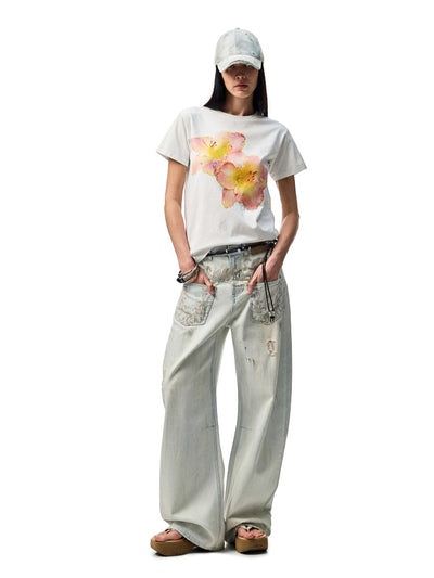 Wide-leg Scimitar Jeans JIN0016