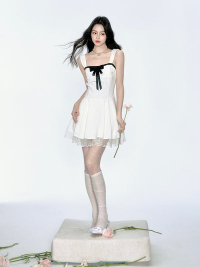 Bow Lace Suspender Dress FRA0353