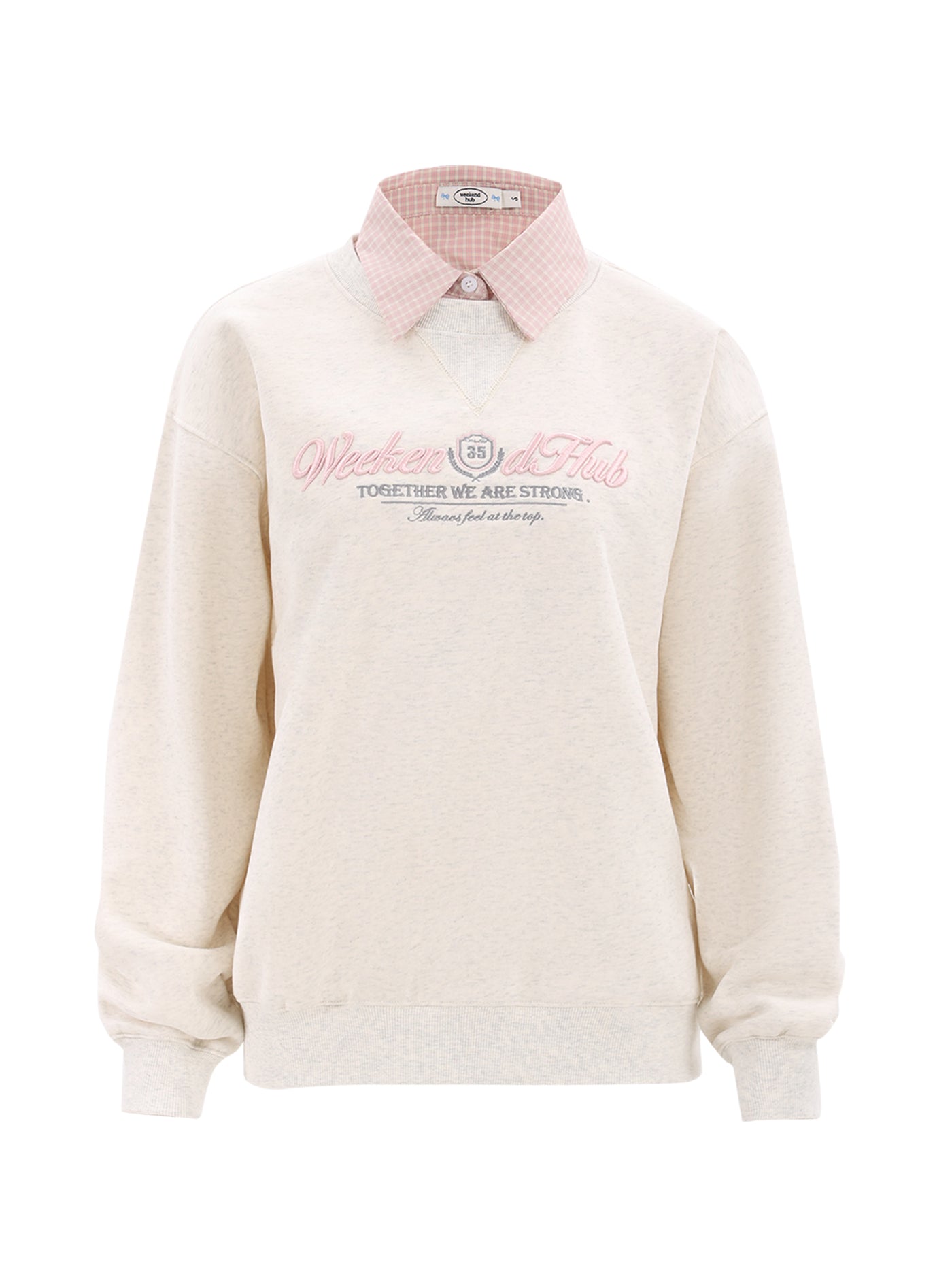 Plaid Shirt Collar Long-Sleeved Sweatshirt WEE0060