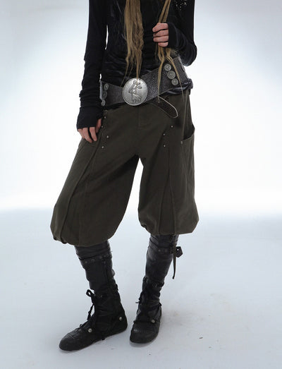 Large Pockets Cropped Pants DOU0125