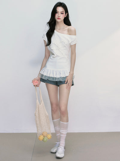 Fake Two-piece Lace Top FRA0406