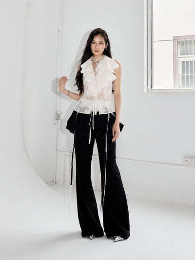 Butterfly Ruffled Backless Top JNY0232