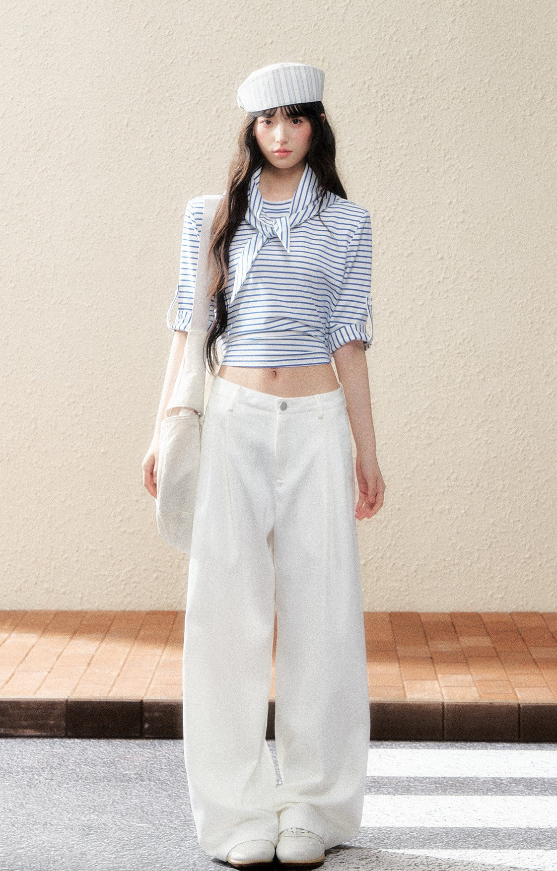 Striped Mid-sleeve T-shirt SHI0183