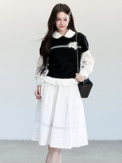 Floral Short-sleeved Sweater FRA0452