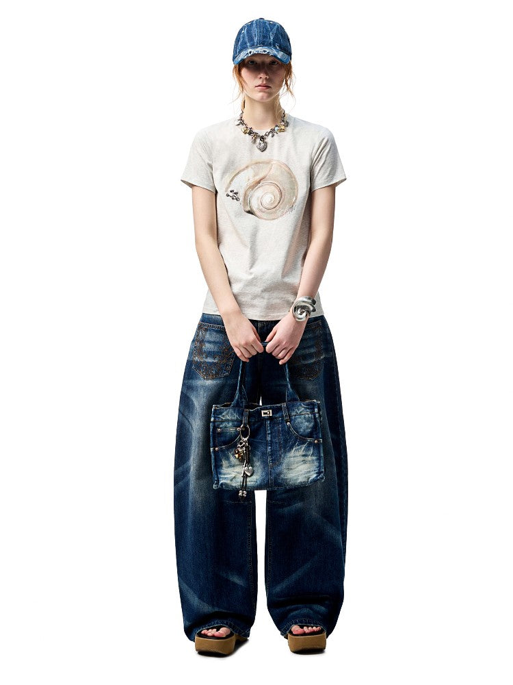 Print Loose Short-Sleeve T-Shirt JIN0003