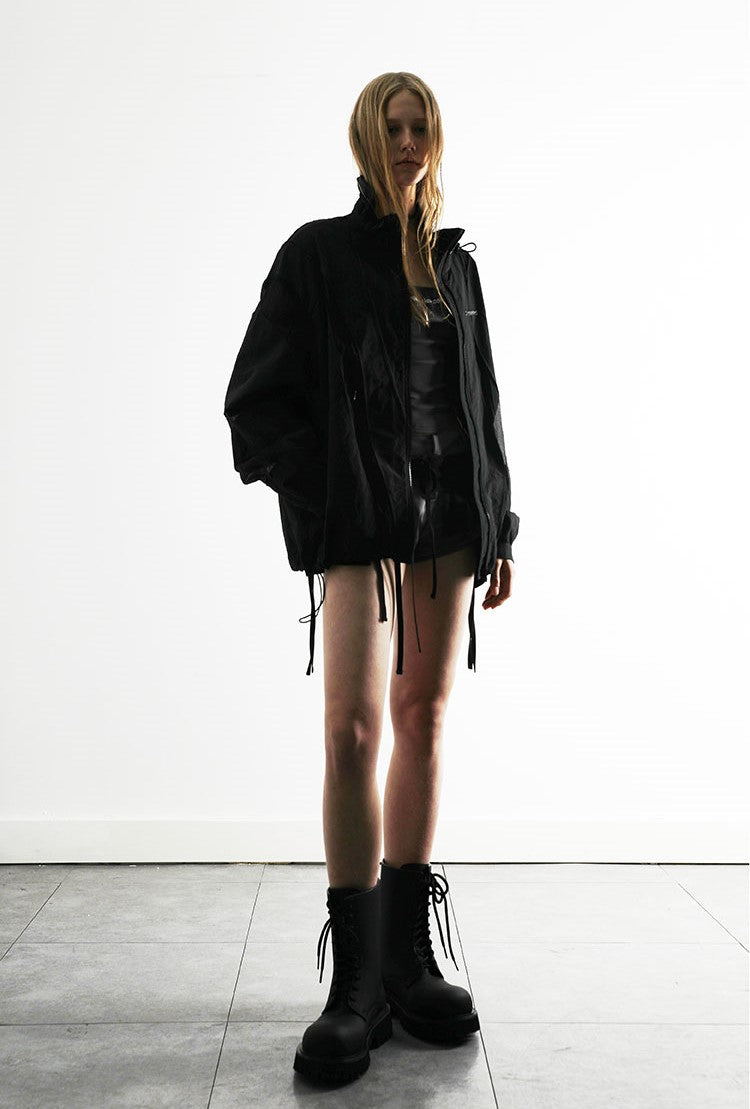 Black Stand Collar Jacket ANY0085