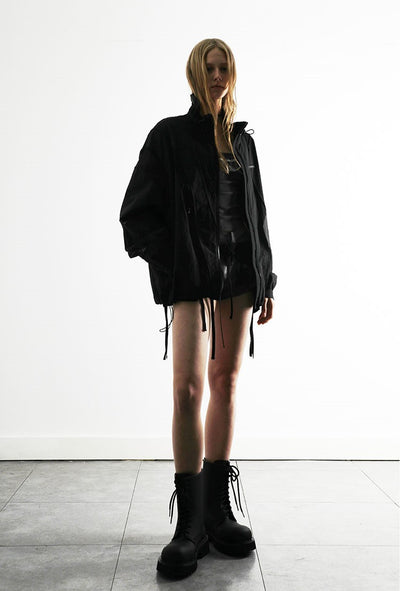 Black Stand Collar Jacket ANY0085