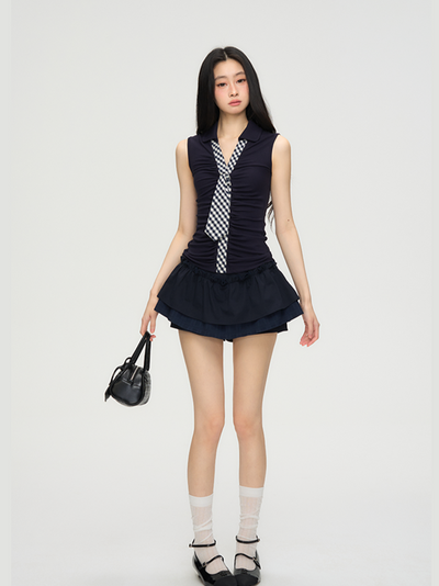Double-layer Ruffled Skirt Pants PUN0060