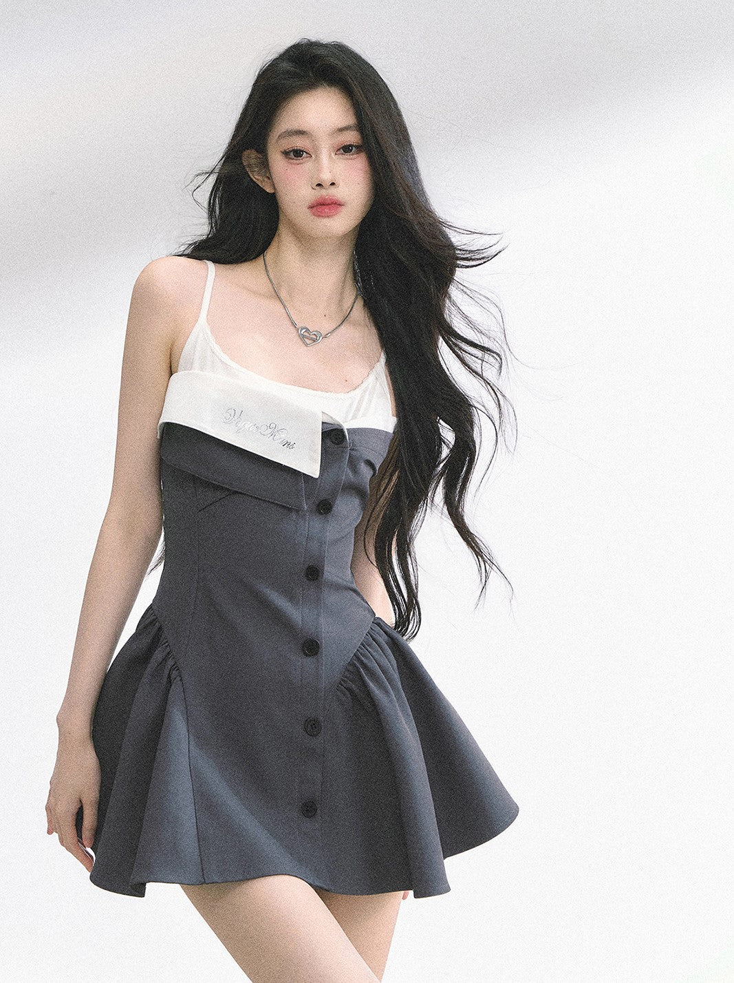 Hepburn Style Suspender Puffy Dress DIA0522