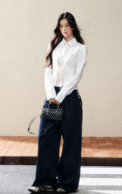 Strap Wide-leg Mopping Pants SHI0194
