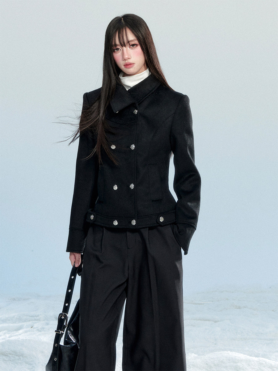 Retro-Style Slim Double-Faced Coat FRA0467