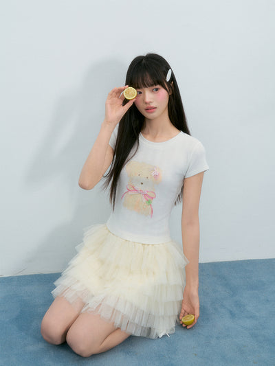 Mesh Lace Cake Puffy Skirt NTO0215