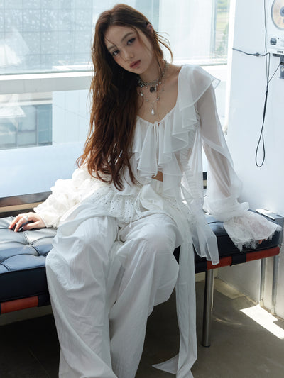 Romantic Fairy Ruffled White Shirt JNY0240