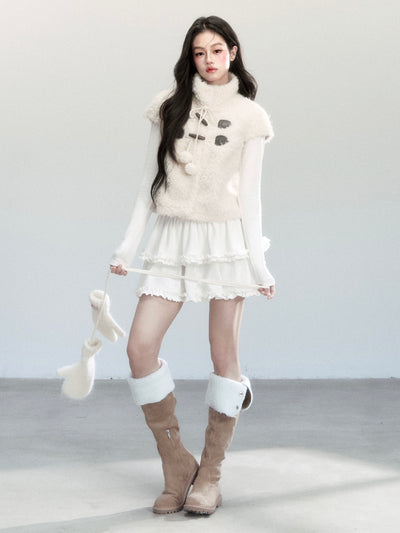 Eco-Friendly Fur Stand Collar Jacket FRA0442