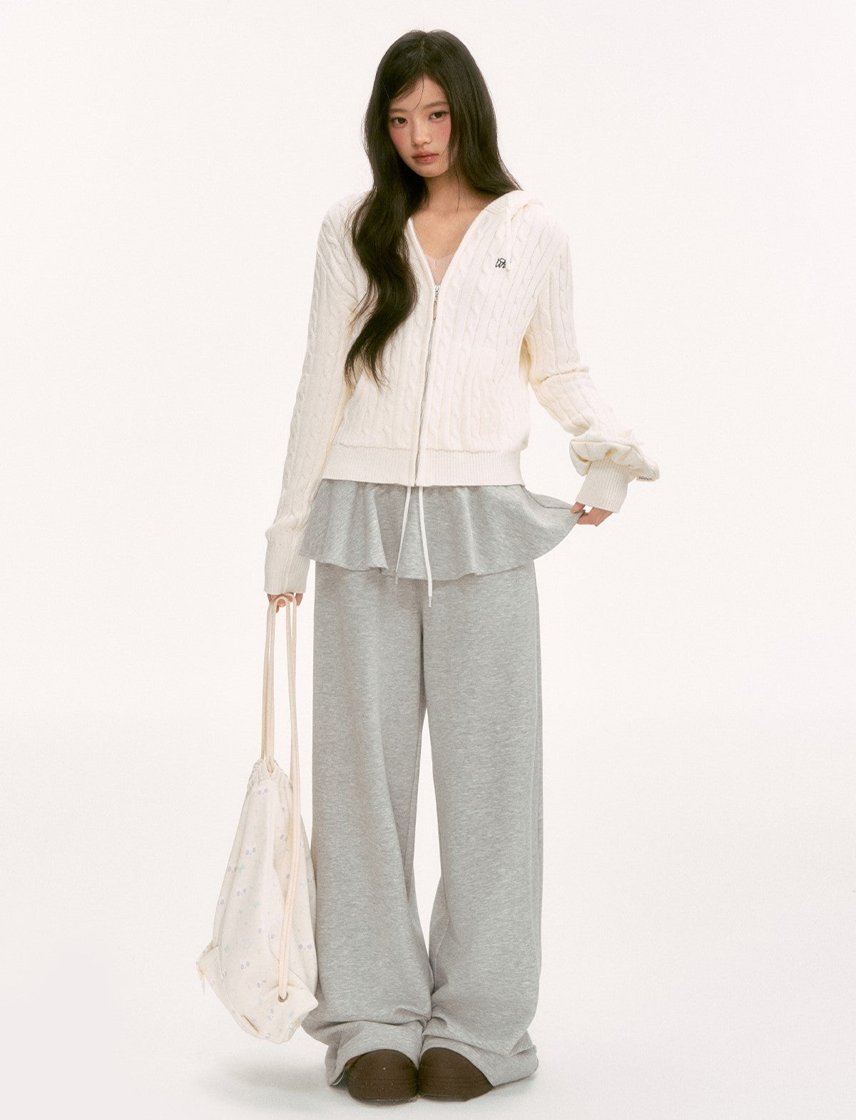 White Lazy Style Knit Cardigan WEE0137