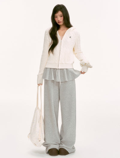 White Lazy Style Knit Cardigan WEE0137