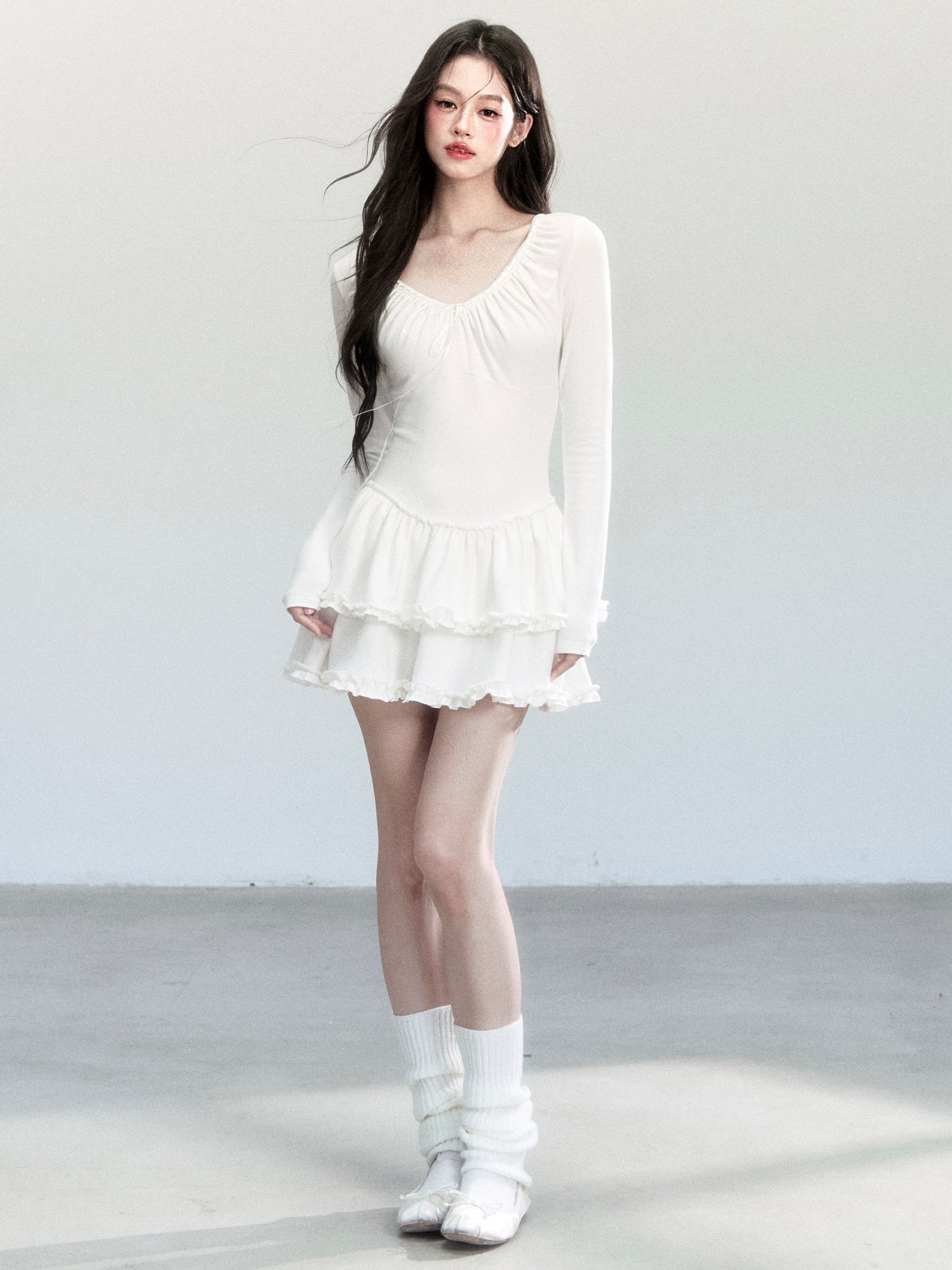 Ballet Style V-Neck Cake Dress FRA0445