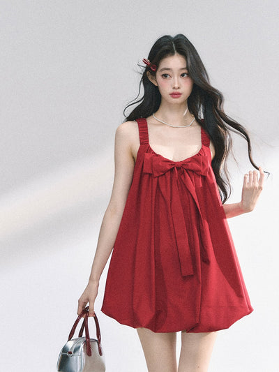 Babydoll Bow Short Dress DIA0464