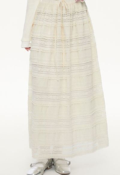 Splicing Lace Cake Long Skirt SPE0081