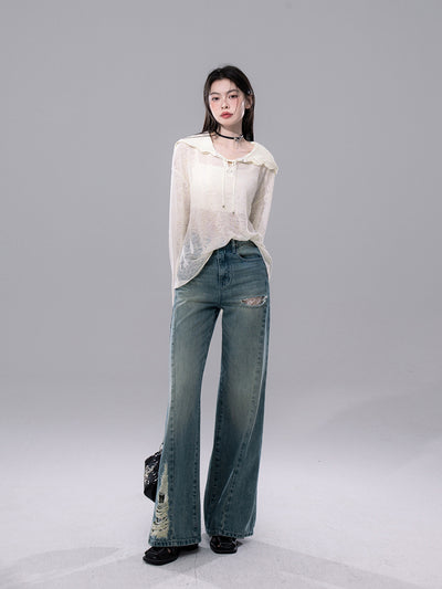 See-through Cardigan+Shorts COT0258