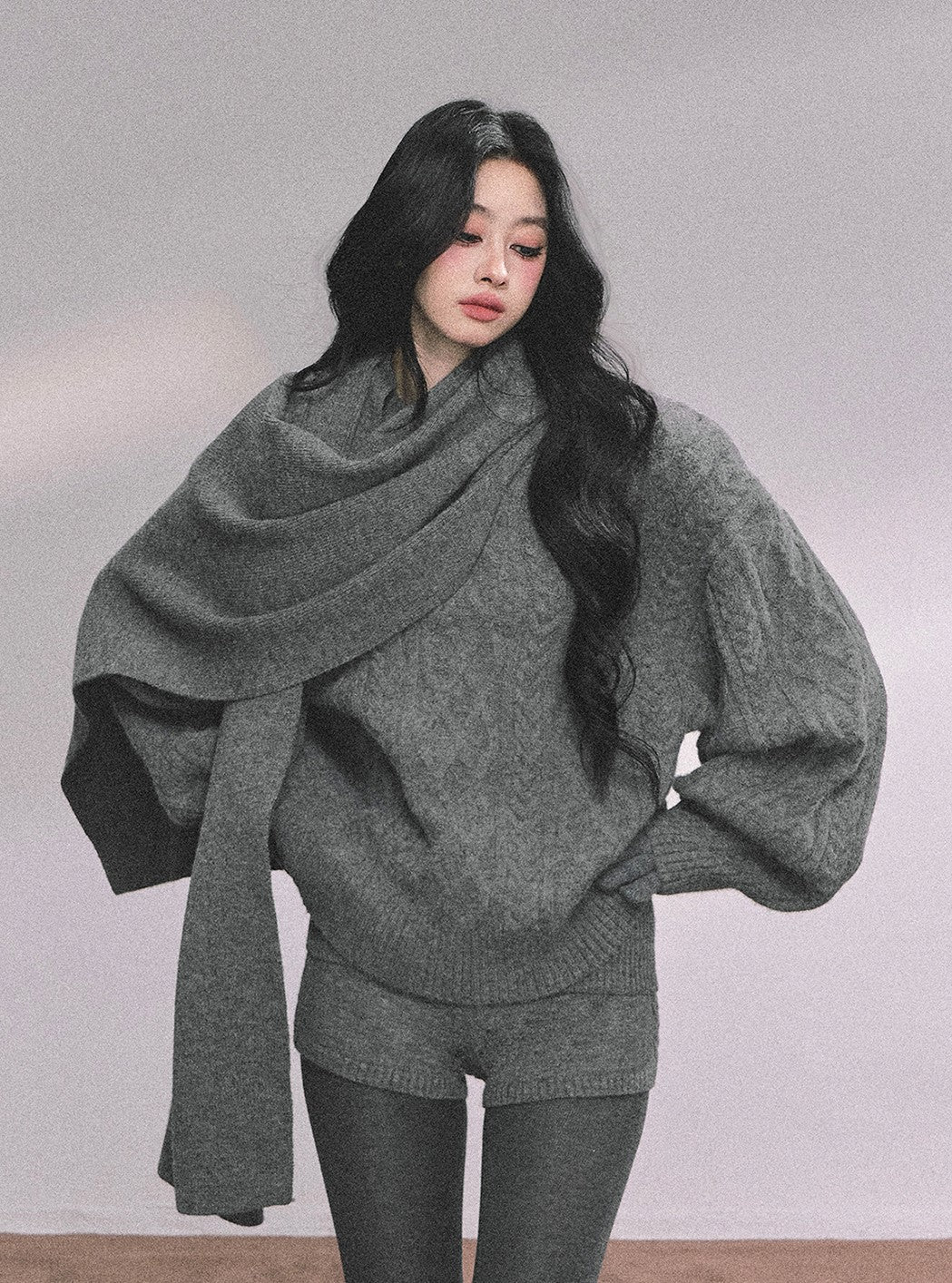 Cable Sweater/Scarf/Shorts DIA0621