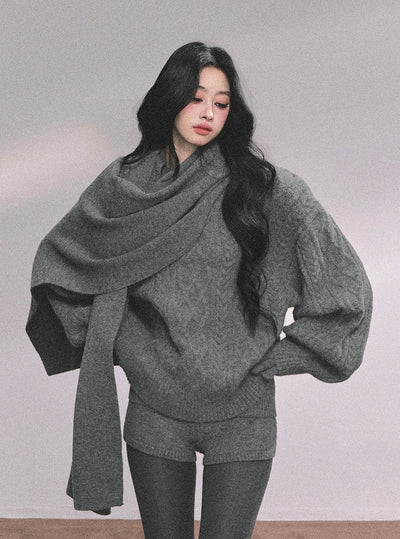 Cable Sweater/Scarf/Shorts DIA0621