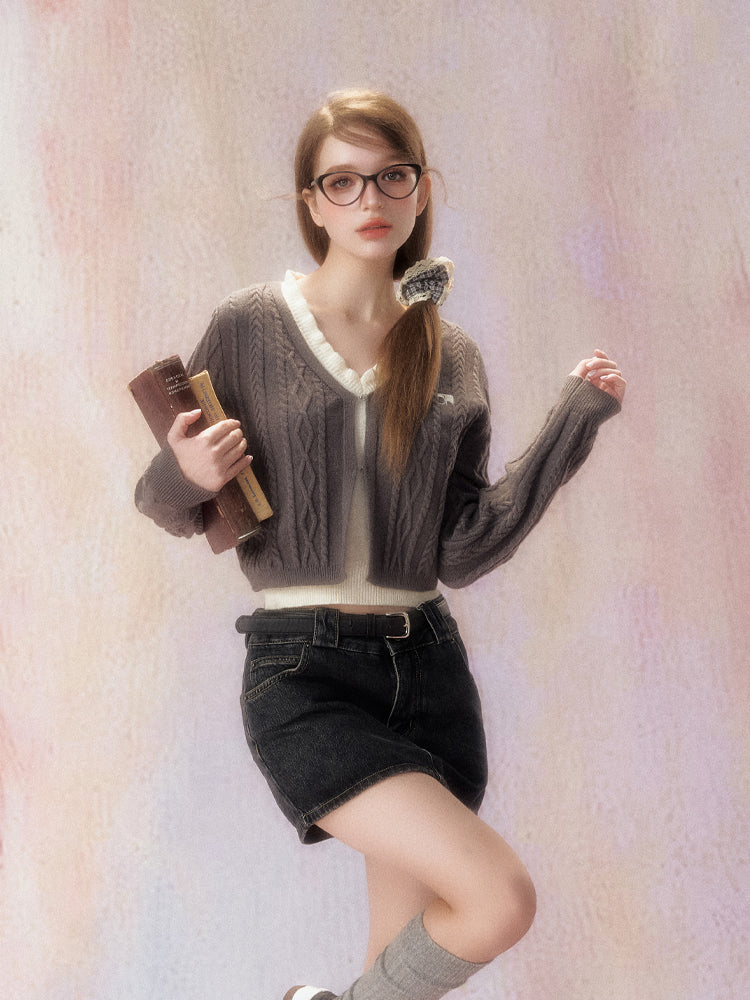 Fake Two-piece Cable Sweater SPE0029
