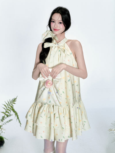 Romantic Floral Bow Tutu Dress FRA0360
