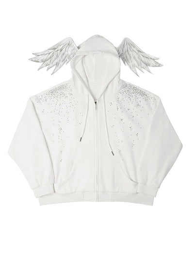 Starlight Rhinestone Angel Sweatshirt Jacket CFI0056