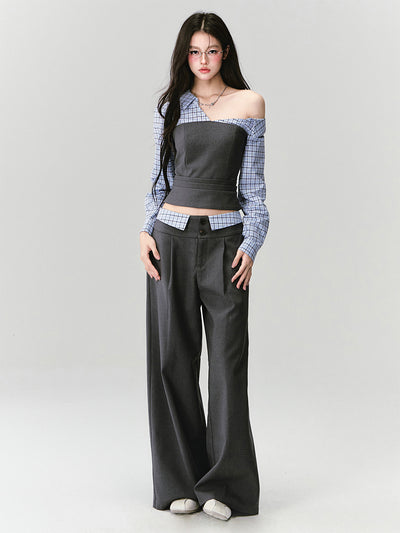 Intellectual Off-shoulder Shirt/Pants FRA0414