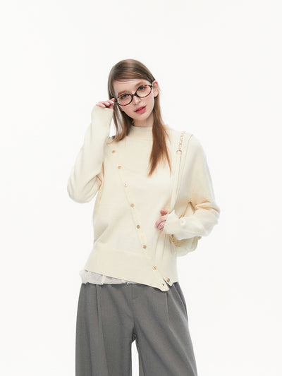 Patchwork Irregular Long-sleeved Sweater SPE0071