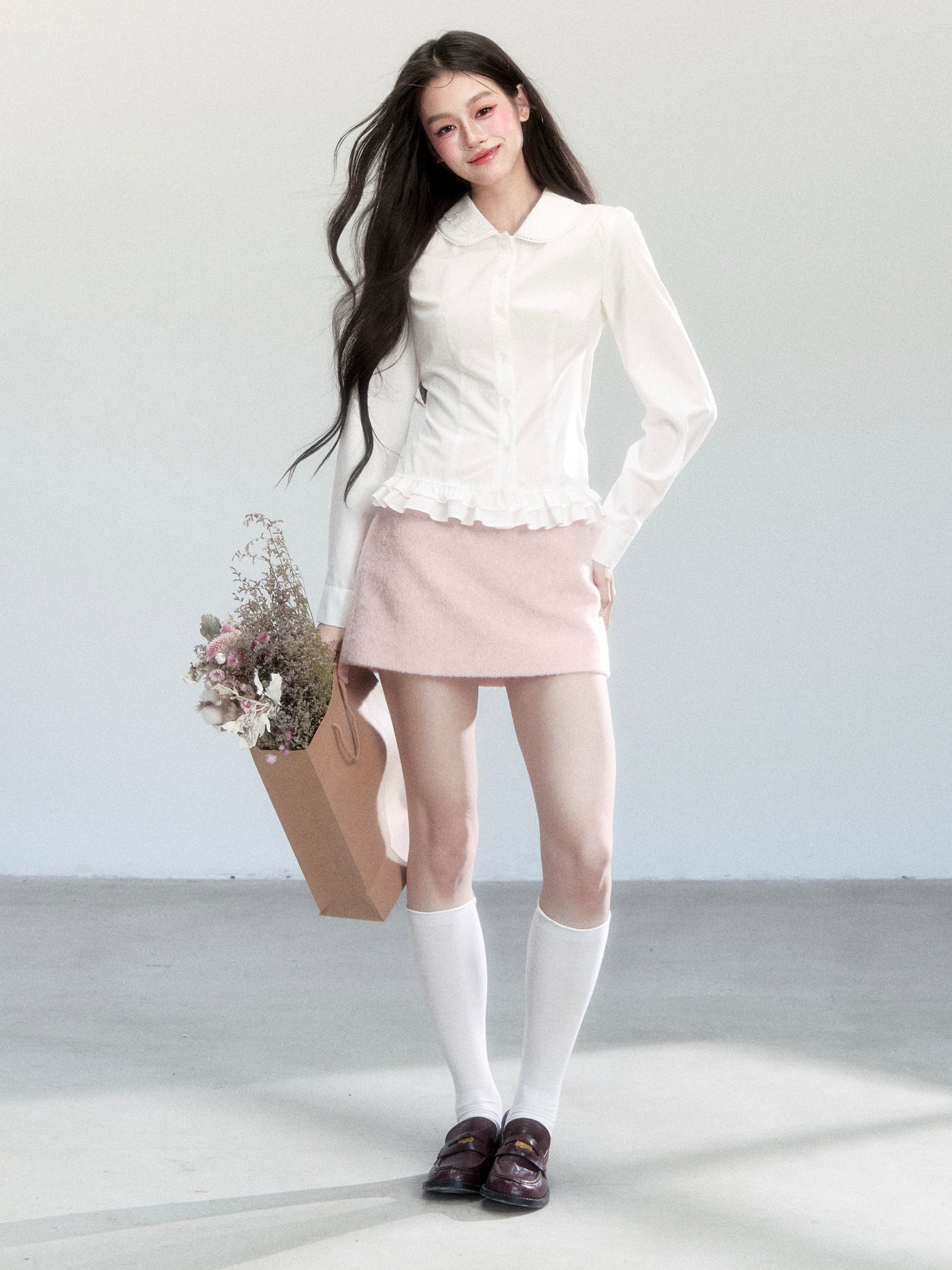 Retro-style Peter Pan Collar Blouse FRA0449