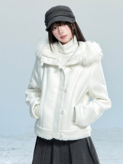 Fur Collar Suede Short Jacket FRA0464