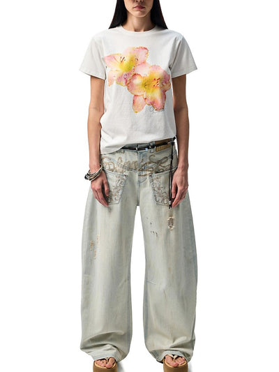 Wide-leg Scimitar Jeans JIN0016