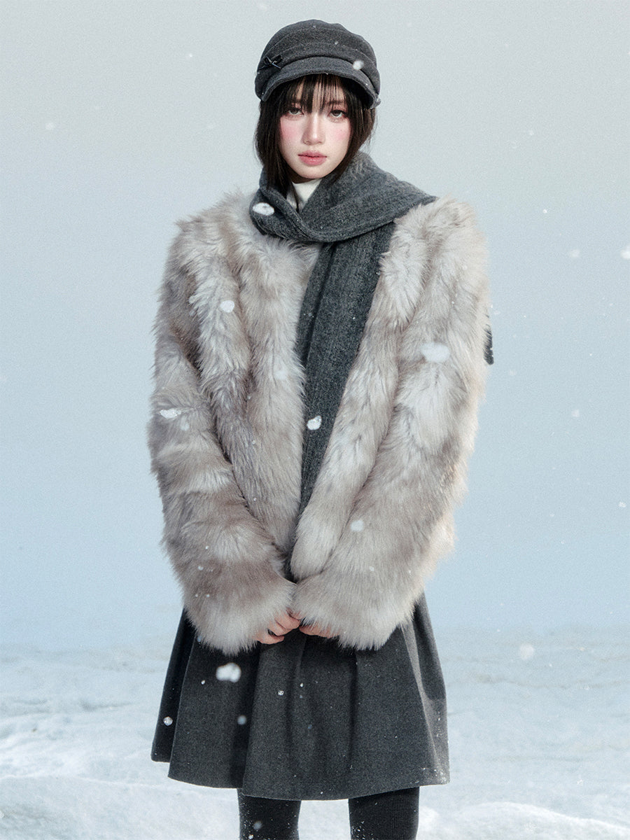 Fluffy Eco-friendly Fur Coat FRA0470
