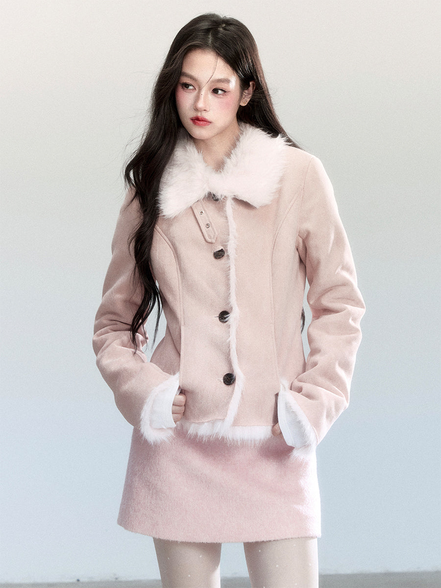 Suede Fur Plush Jacket FRA0447