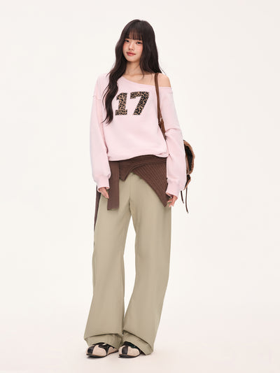 Double-Layer Trim Curved Pants WEE0070