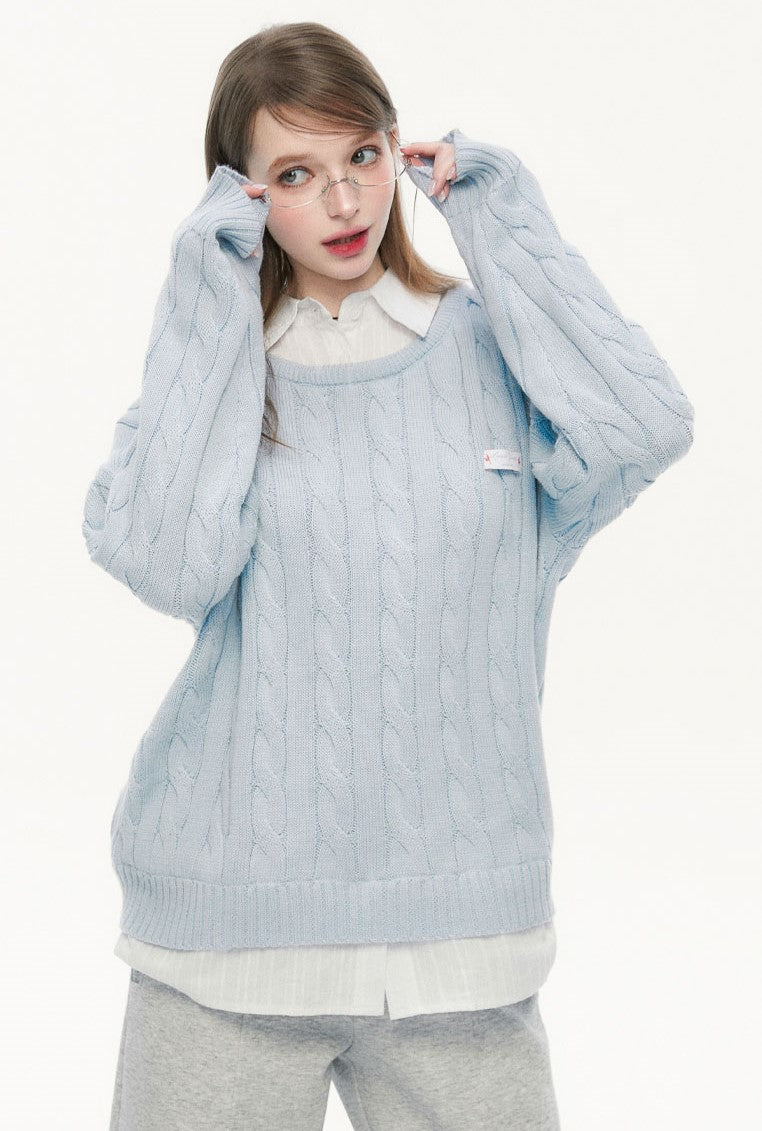 Fake Two-piece Casual Shirt Sweater SPE0078