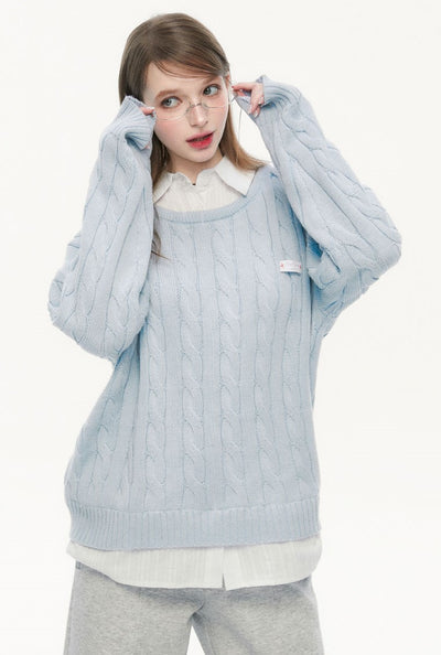 Fake Two-piece Casual Shirt Sweater SPE0078