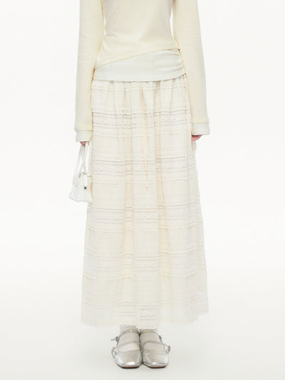 Splicing Lace Cake Long Skirt SPE0081